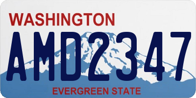 WA license plate AMD2347