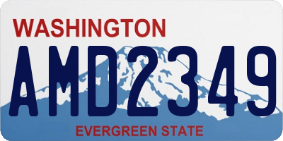 WA license plate AMD2349
