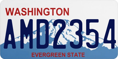 WA license plate AMD2354