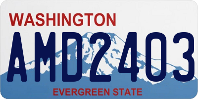 WA license plate AMD2403
