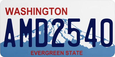 WA license plate AMD2540