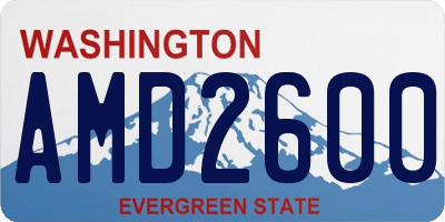 WA license plate AMD2600