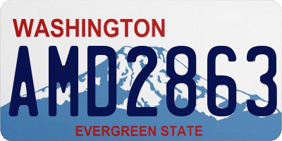WA license plate AMD2863