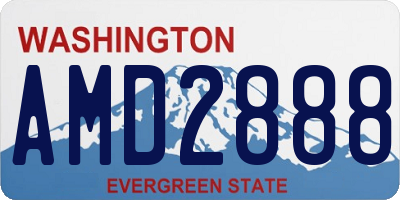 WA license plate AMD2888