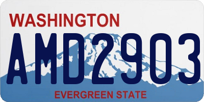 WA license plate AMD2903