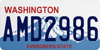 WA license plate AMD2986