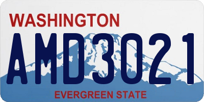 WA license plate AMD3021