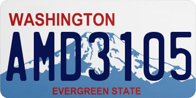 WA license plate AMD3105