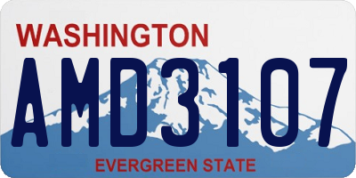 WA license plate AMD3107