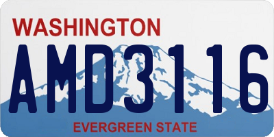 WA license plate AMD3116