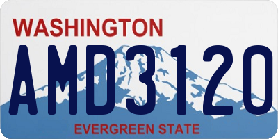 WA license plate AMD3120