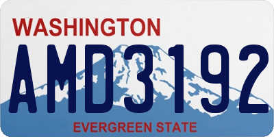 WA license plate AMD3192