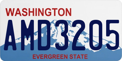 WA license plate AMD3205