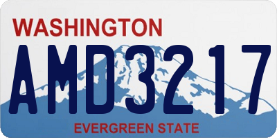 WA license plate AMD3217