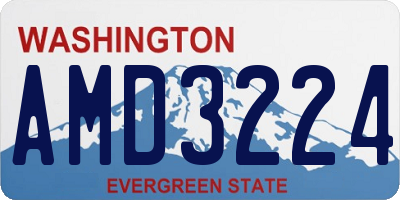 WA license plate AMD3224