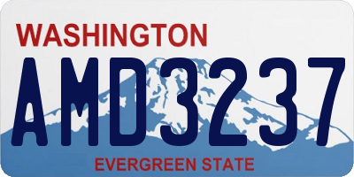 WA license plate AMD3237