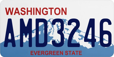 WA license plate AMD3246