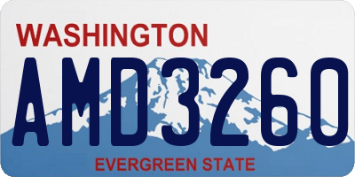 WA license plate AMD3260