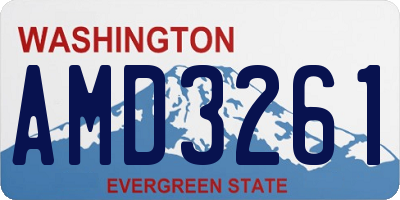 WA license plate AMD3261