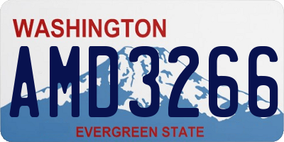 WA license plate AMD3266