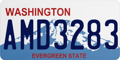 WA license plate AMD3283