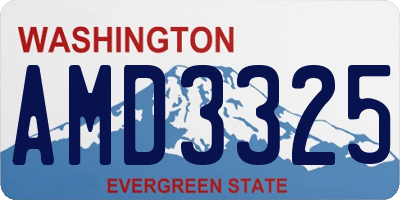 WA license plate AMD3325