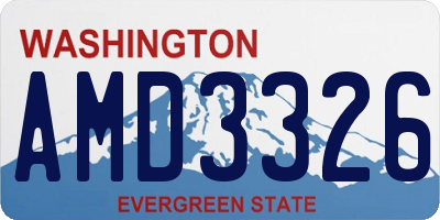 WA license plate AMD3326