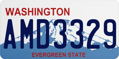 WA license plate AMD3329