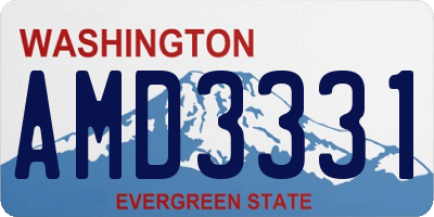 WA license plate AMD3331