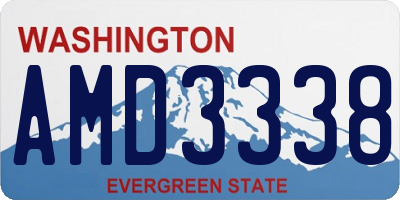WA license plate AMD3338
