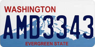 WA license plate AMD3343