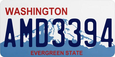 WA license plate AMD3394