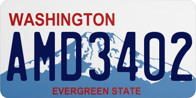 WA license plate AMD3402