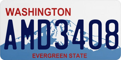 WA license plate AMD3408