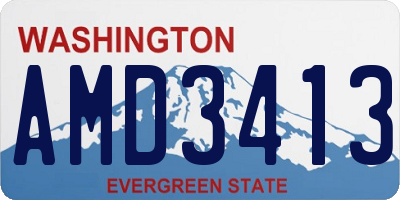 WA license plate AMD3413