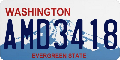 WA license plate AMD3418
