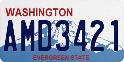 WA license plate AMD3421