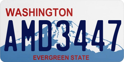 WA license plate AMD3447