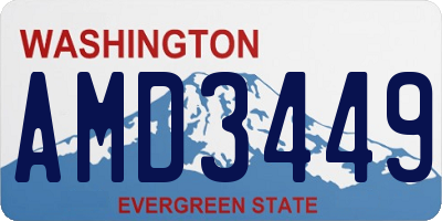 WA license plate AMD3449