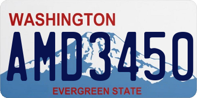 WA license plate AMD3450