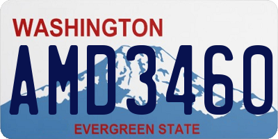 WA license plate AMD3460
