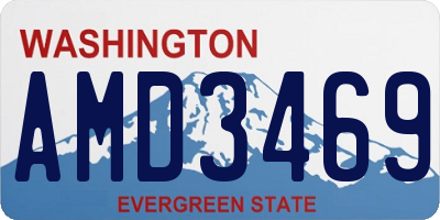 WA license plate AMD3469