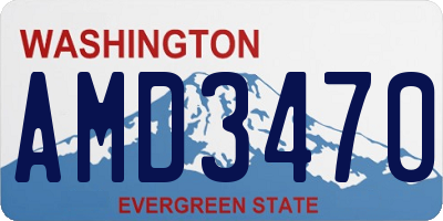 WA license plate AMD3470
