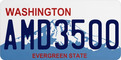 WA license plate AMD3500