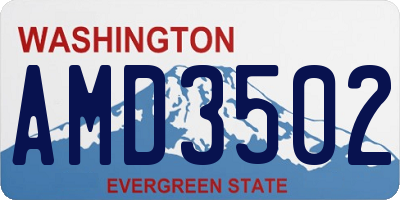 WA license plate AMD3502