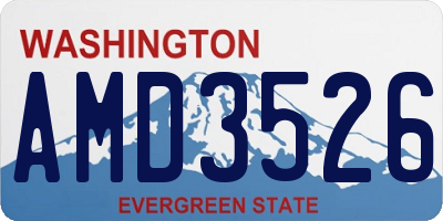 WA license plate AMD3526