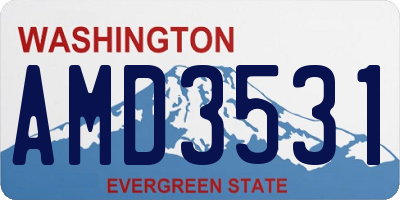 WA license plate AMD3531