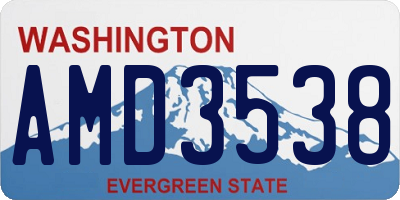 WA license plate AMD3538