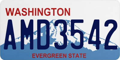 WA license plate AMD3542
