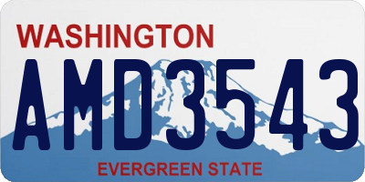 WA license plate AMD3543
